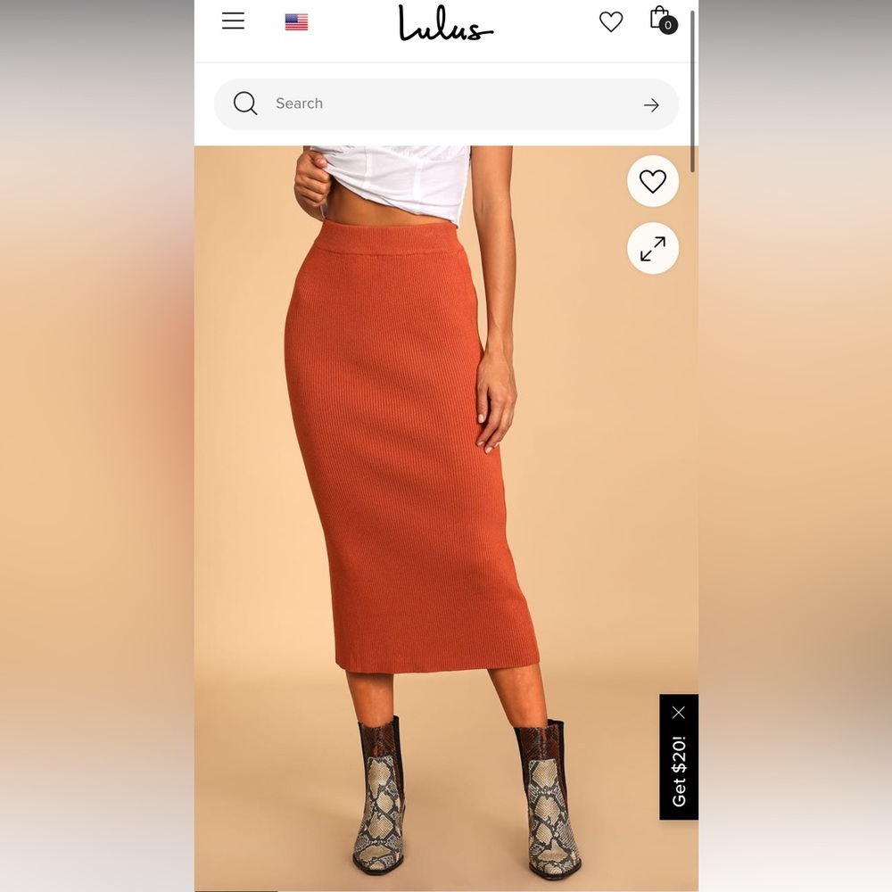 Lulus Ribbed Midi skirt